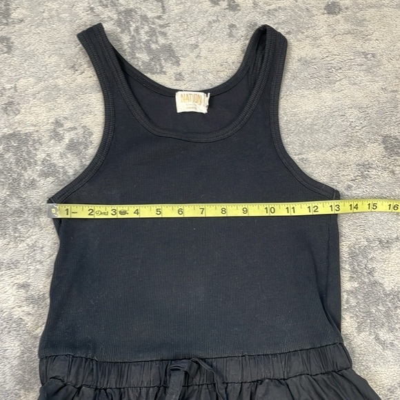 Nation LTD Frannie Midi Dress Jet Black Top Poplin Combo Sz S - Picture 11 of 14